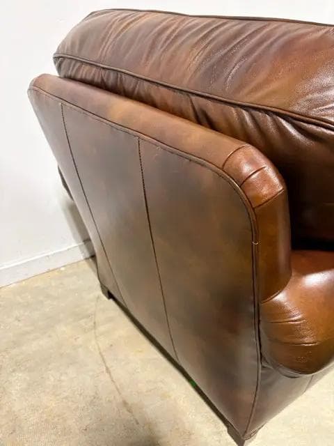 Hancock & Moore Brown Leather Chair and Ottoman - Thumbnail 4