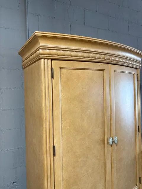 Blonde Wooden Armoire With 3 Drawers And 2 Doors - Thumbnail 4