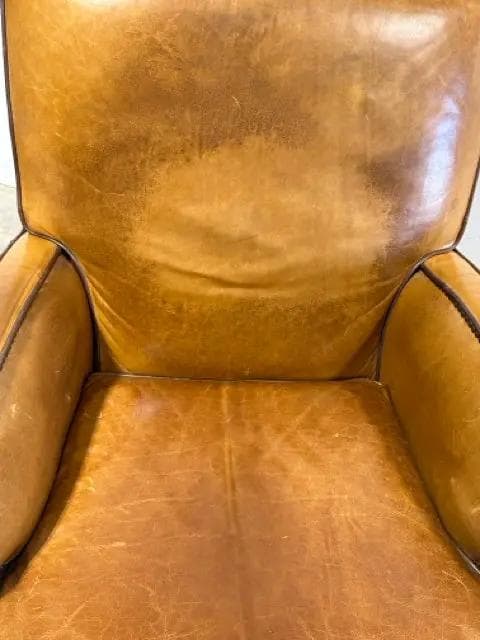 Honey Leather Arm Chair With Nailheads - Thumbnail 3