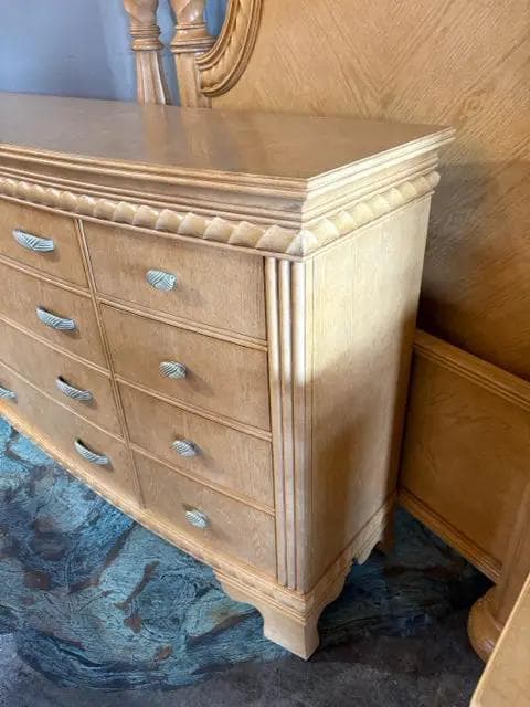Blonde Wooden Dresser With 12 Drawers - Thumbnail 2