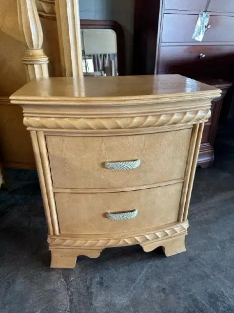 Blonde Wooden Nightstand - Image 1