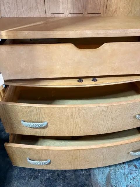 Blonde Wooden Armoire With 3 Drawers And 2 Doors - Thumbnail 3