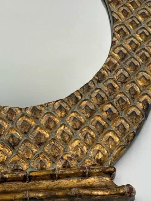 Gold Pineapple Shaped Wall Mount Mirror - Thumbnail 2