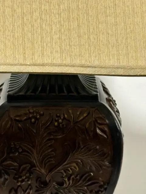 Kichler Brown Leaf Pattern Table Lamp With Gold Shade - Thumbnail 2