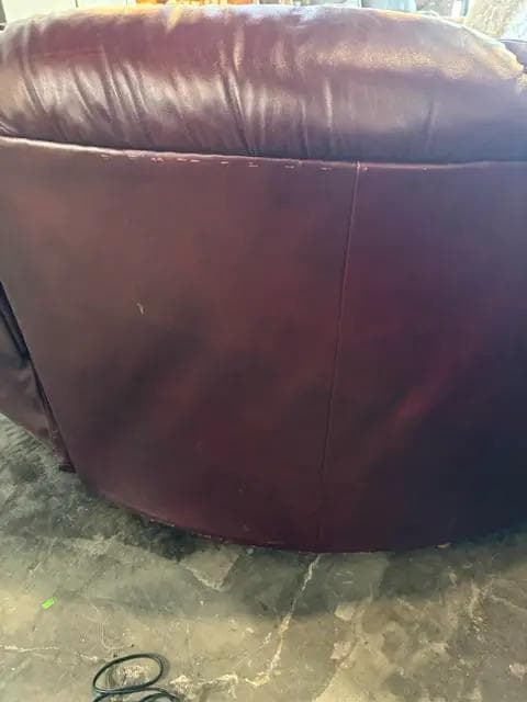Lay-Z-Boy Red Leather Triple Reclining Sofa Sectional - Thumbnail 11