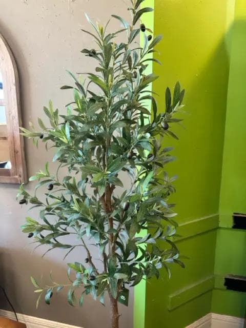 Faux Olive Tree in Black Pot - Thumbnail 2