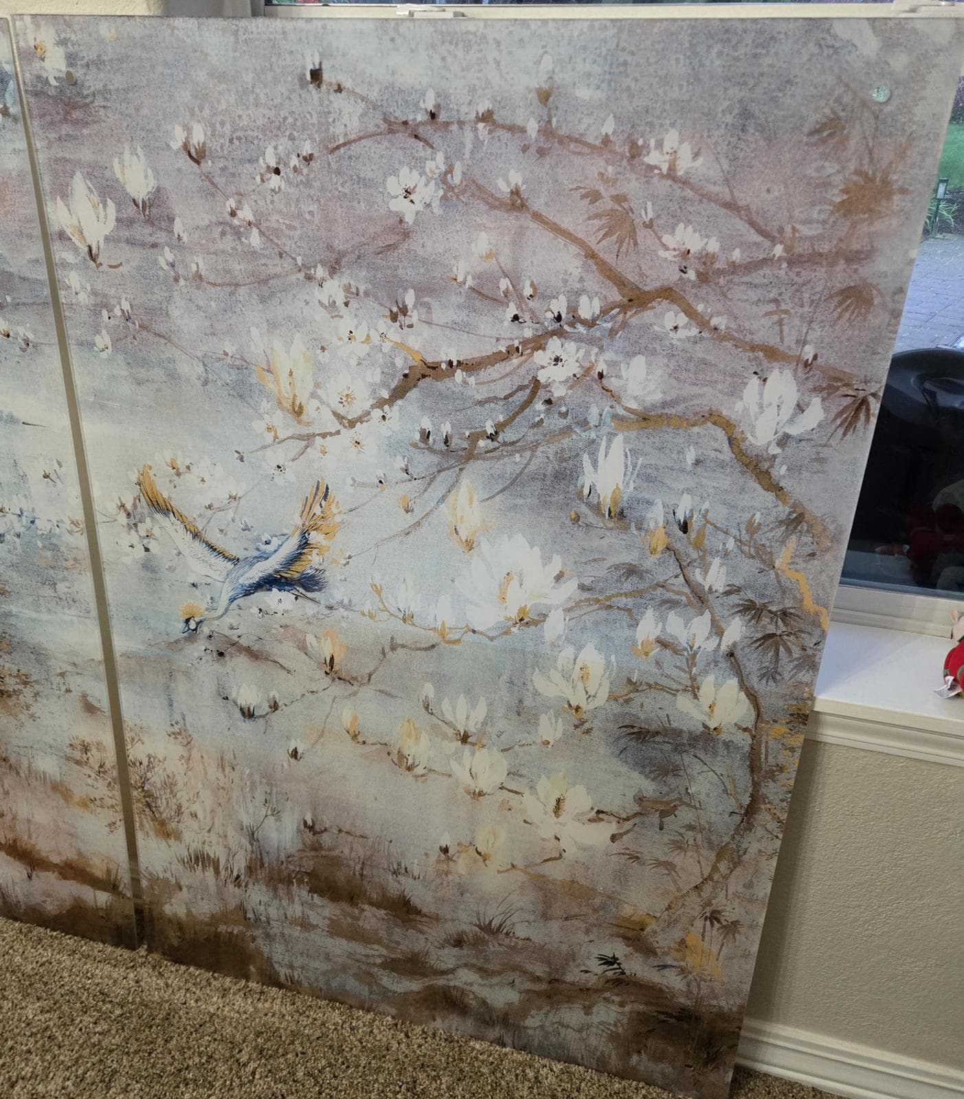 Nicolette Mayer Crested Crane Acrylic Triptych Wall Art, 96x48" overall, Delivery Included - Thumbnail 4