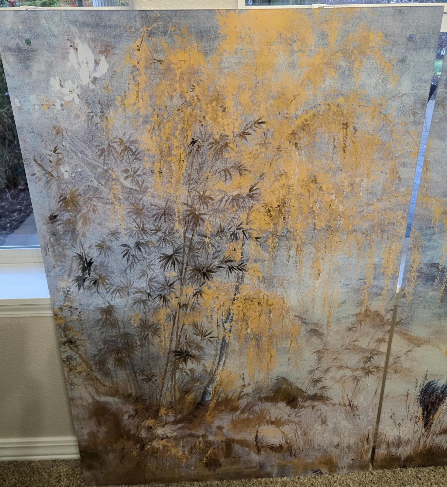 Nicolette Mayer Crested Crane Acrylic Triptych Wall Art, 96x48" overall, Delivery Included - Thumbnail 2