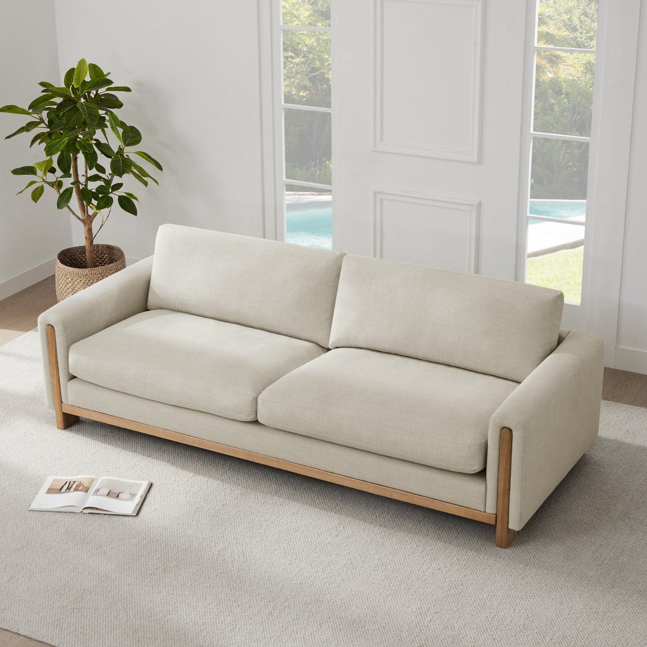 Chita Keaton Performance Fabric Beige Sofa Couch FFE-1422 - Image 1