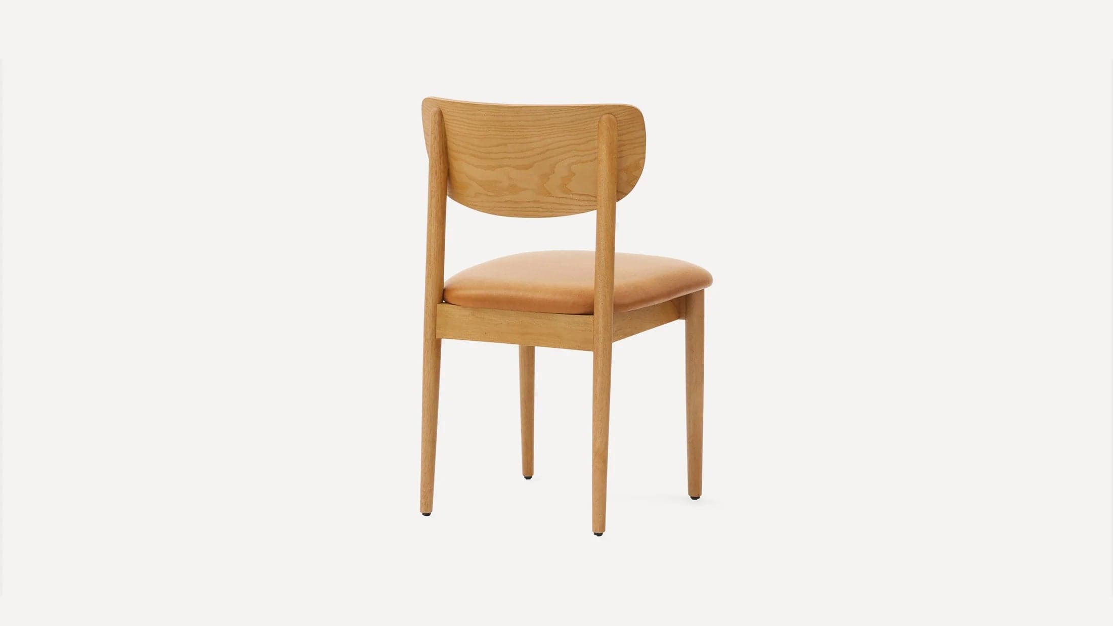 Pair (2) Burrow Haiku Camel Leather/Oak Dining Chairs FFE-1320 - Thumbnail 4