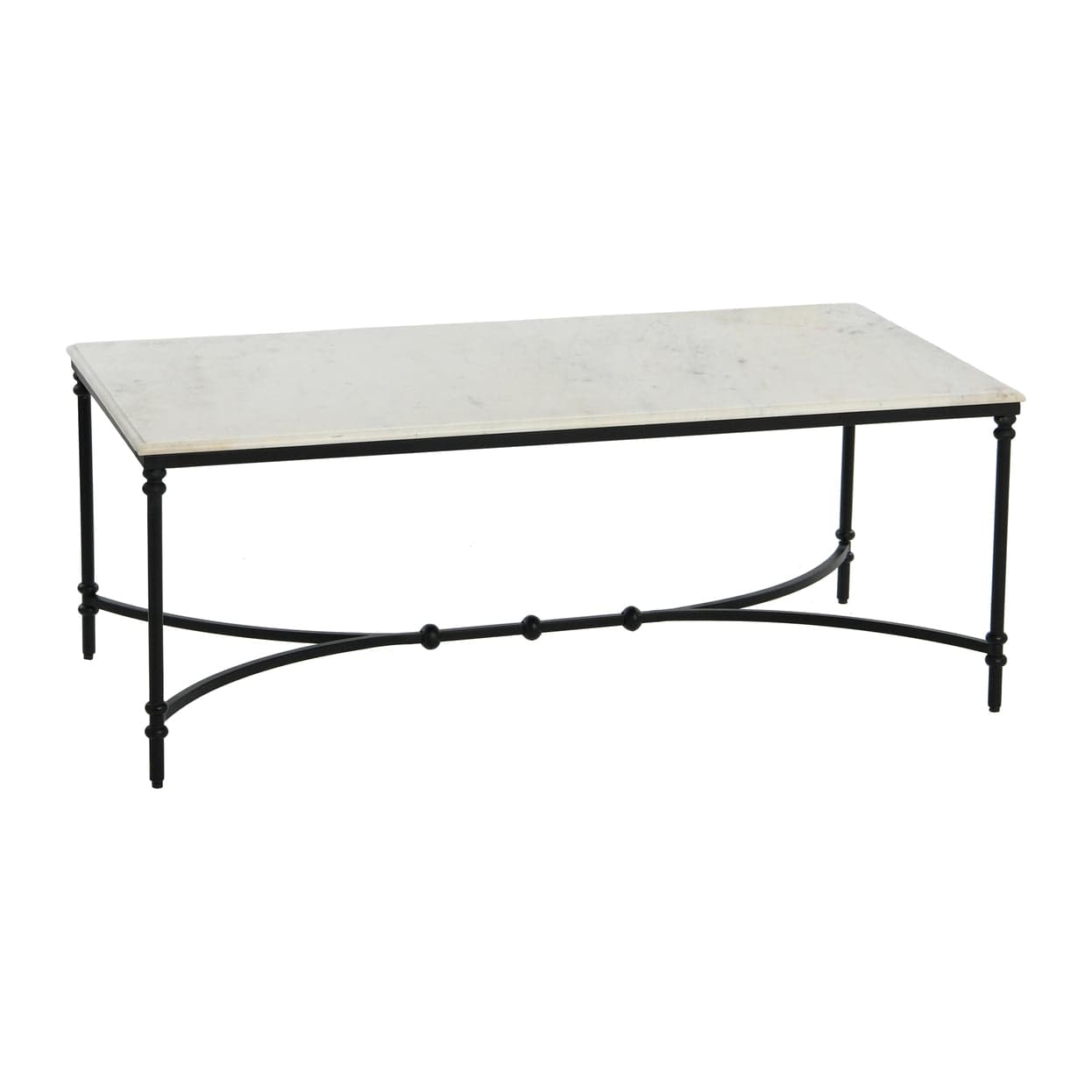 Creative Co-Op Libertine Genuine Marble and Metal Coffee Table, Black Finish FFE-1335 - Image 1