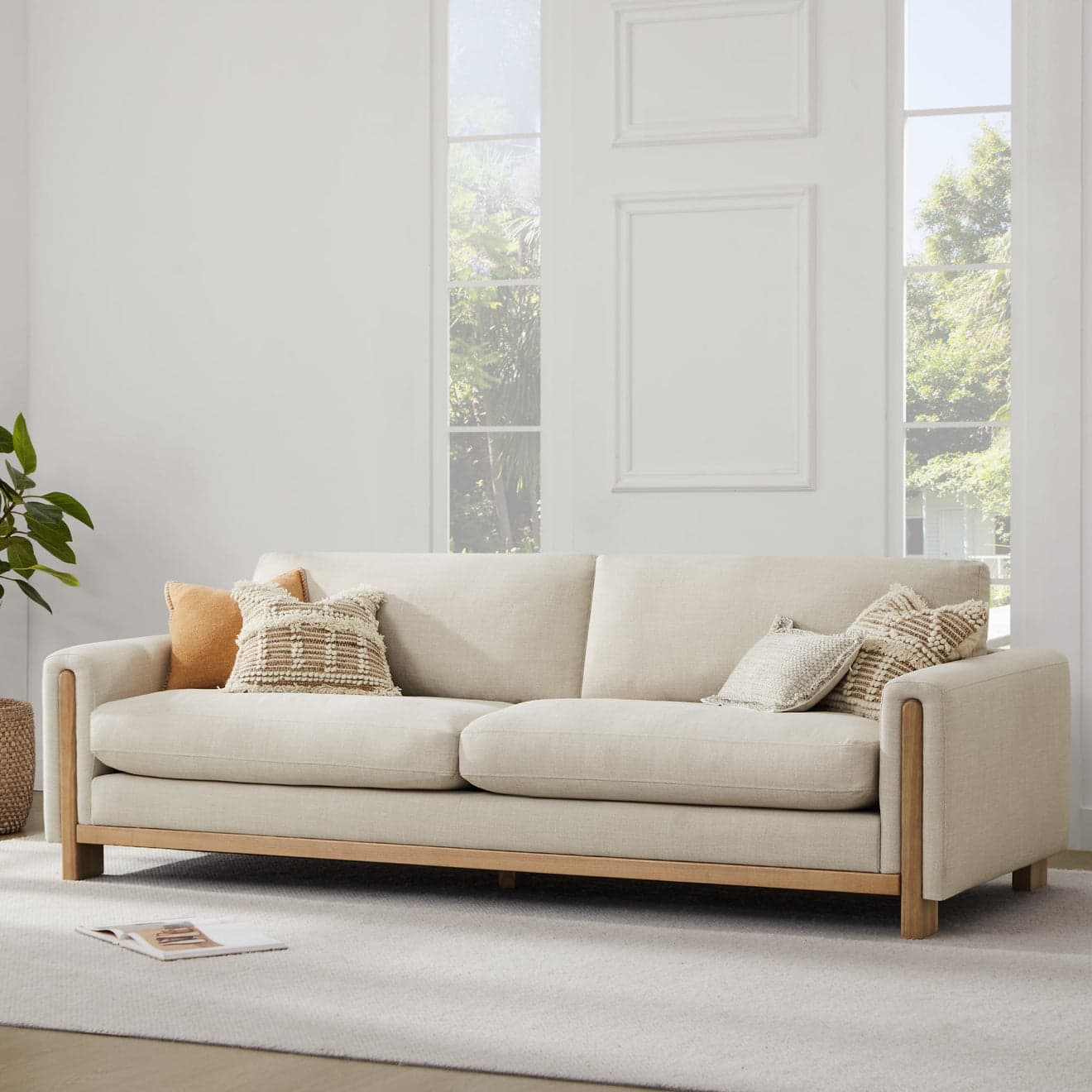 Chita Keaton Performance Fabric Beige Sofa Couch FFE-1422 - Thumbnail 2