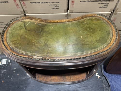 Desk Kidney Shaped By William Fry Original Antique 1880 - Thumbnail 2