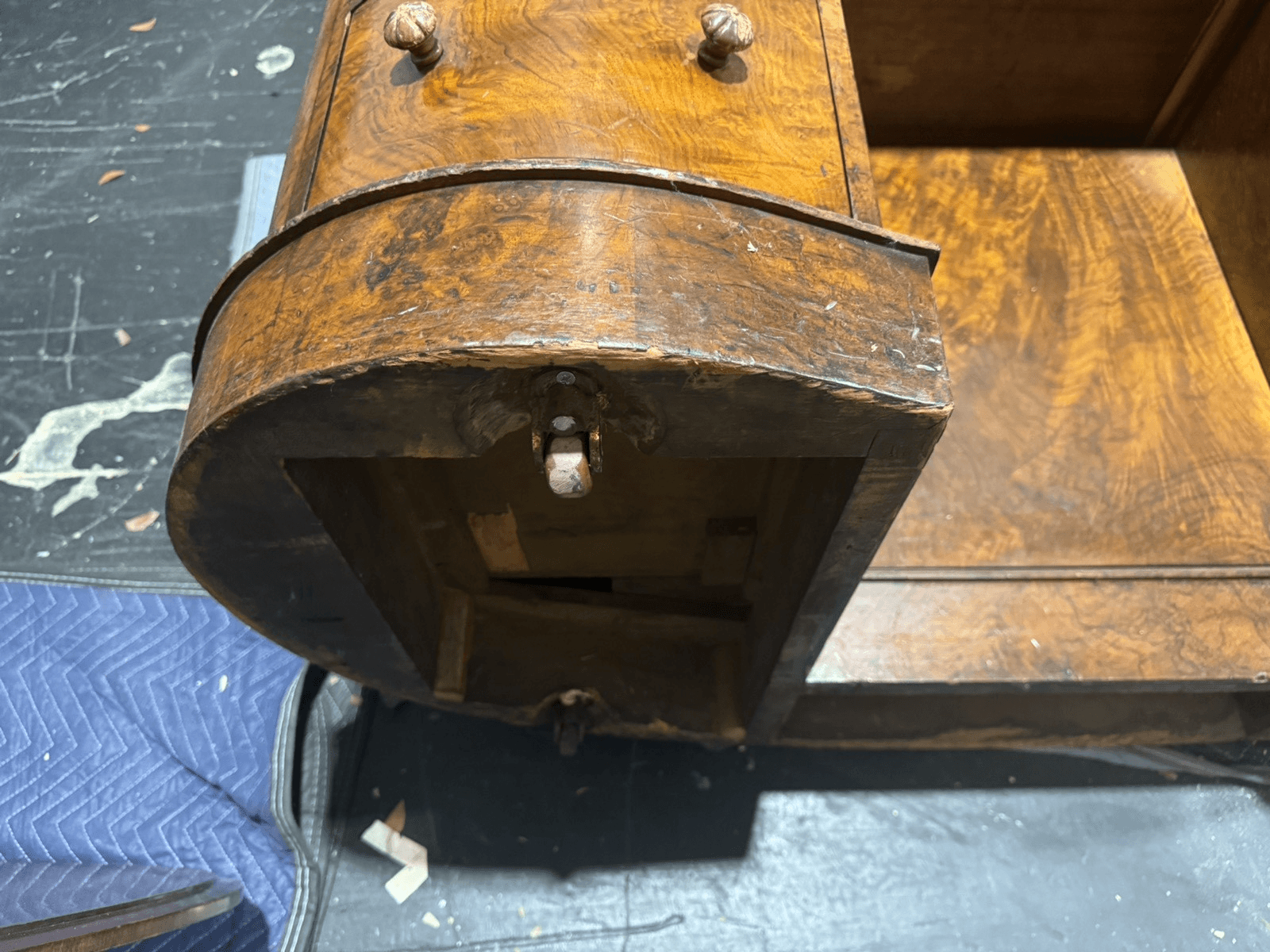 Desk Kidney Shaped By William Fry Original Antique 1880 - Thumbnail 6