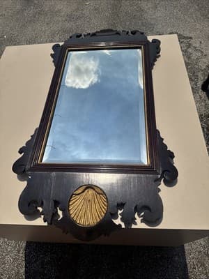Henkel Harris Mahogany Chippendale Shell Mirror Looking Glass 36x19” - Thumbnail 13