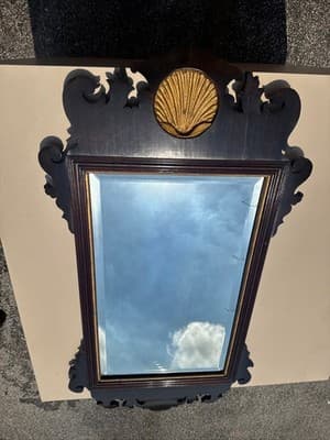 Henkel Harris Mahogany Chippendale Shell Mirror Looking Glass 36x19” - Thumbnail 14