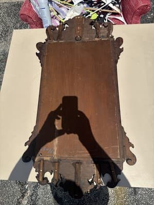 Henkel Harris Mahogany Chippendale Shell Mirror Looking Glass 36x19” - Thumbnail 6
