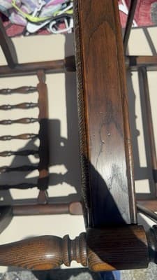 Antique Slat High Ladderback Rush Seats Armchair Vintage English Lancaster - Thumbnail 9