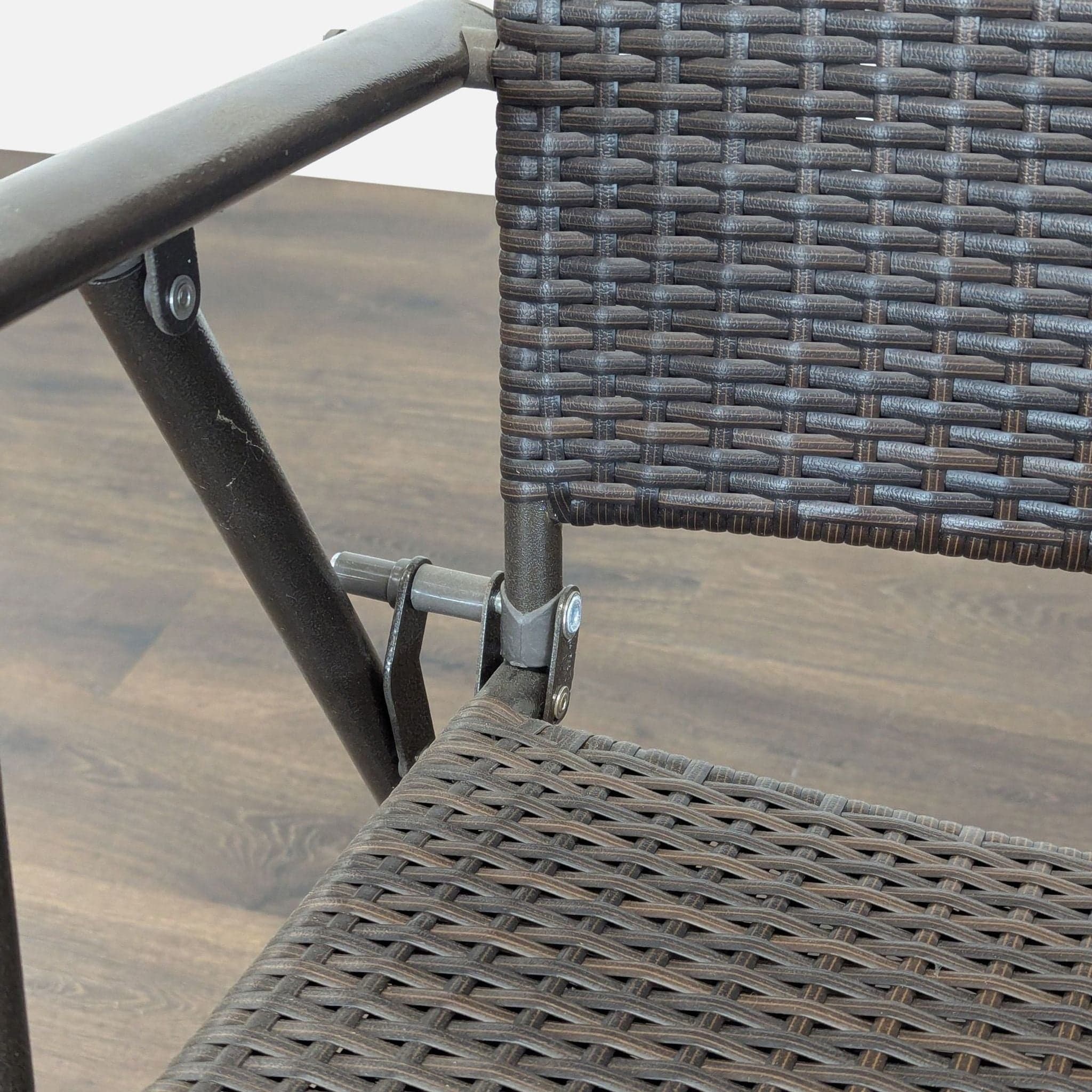 3-Piece Patio Bistro Set with Glass Top Table and 2 Wicker Chairs - Thumbnail 6