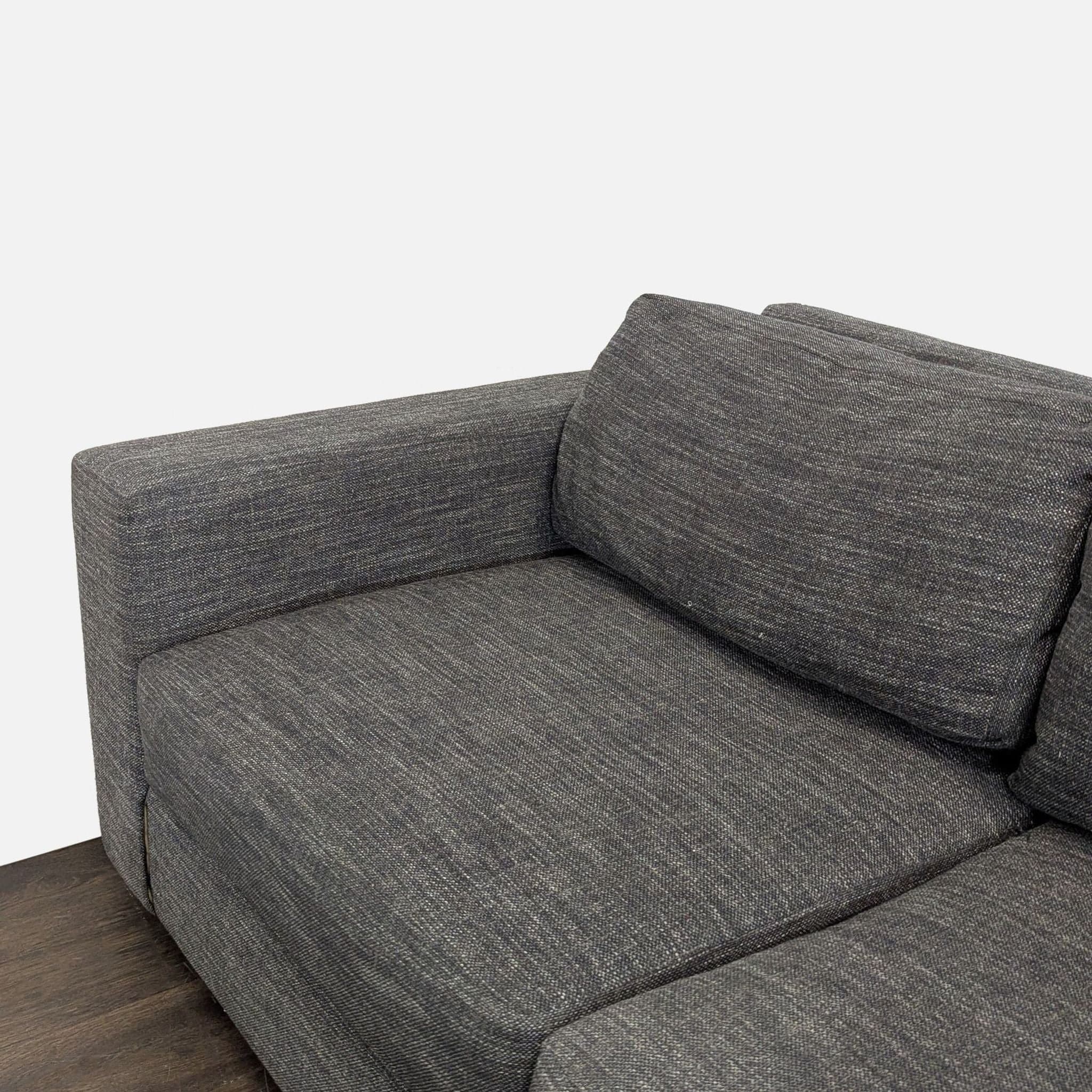 West Elm Urban Modern Gray Fabric Sectional Sofa - Spacious and Comfortable - Thumbnail 5