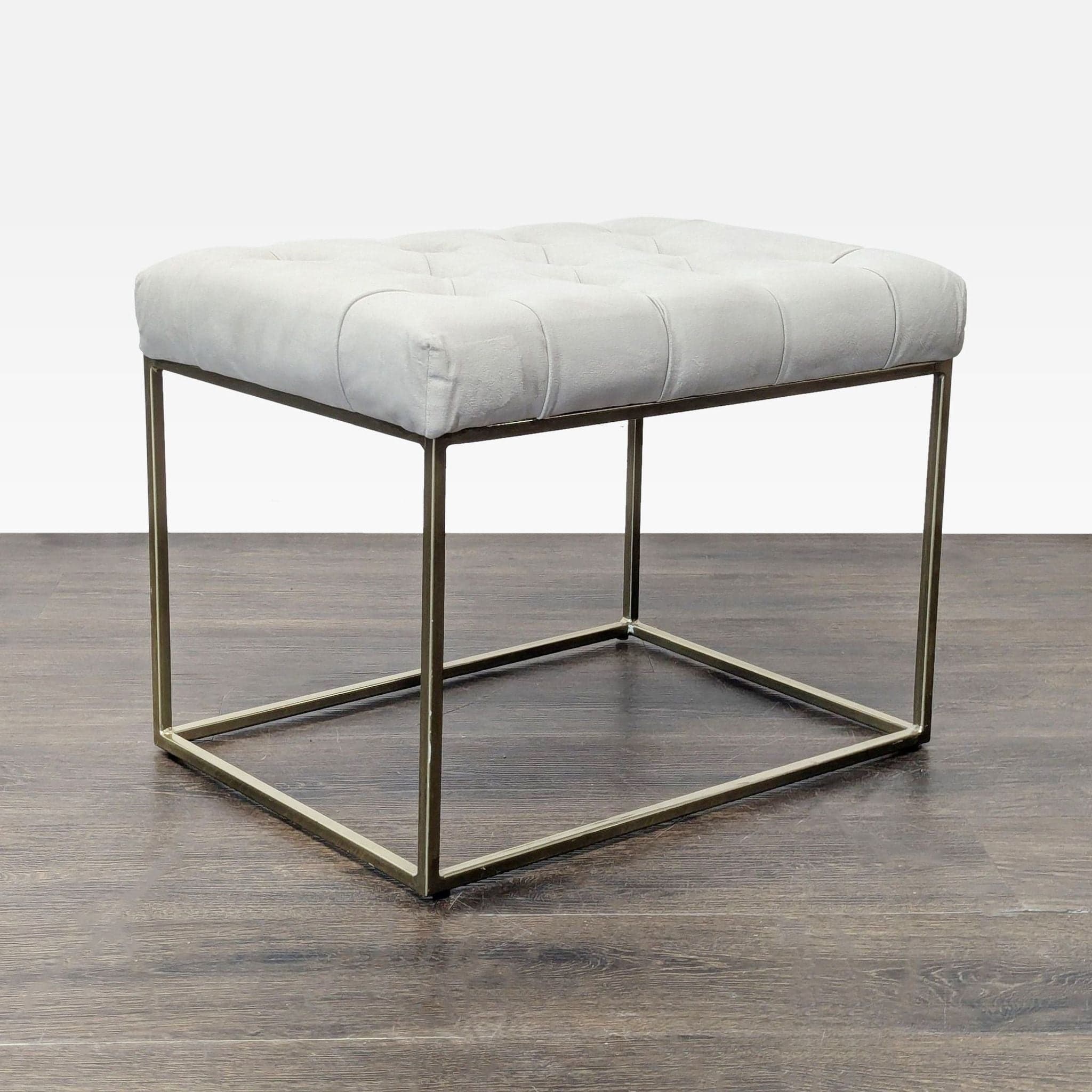 Target Button Tufted Ottoman with Metal Base - Thumbnail 2
