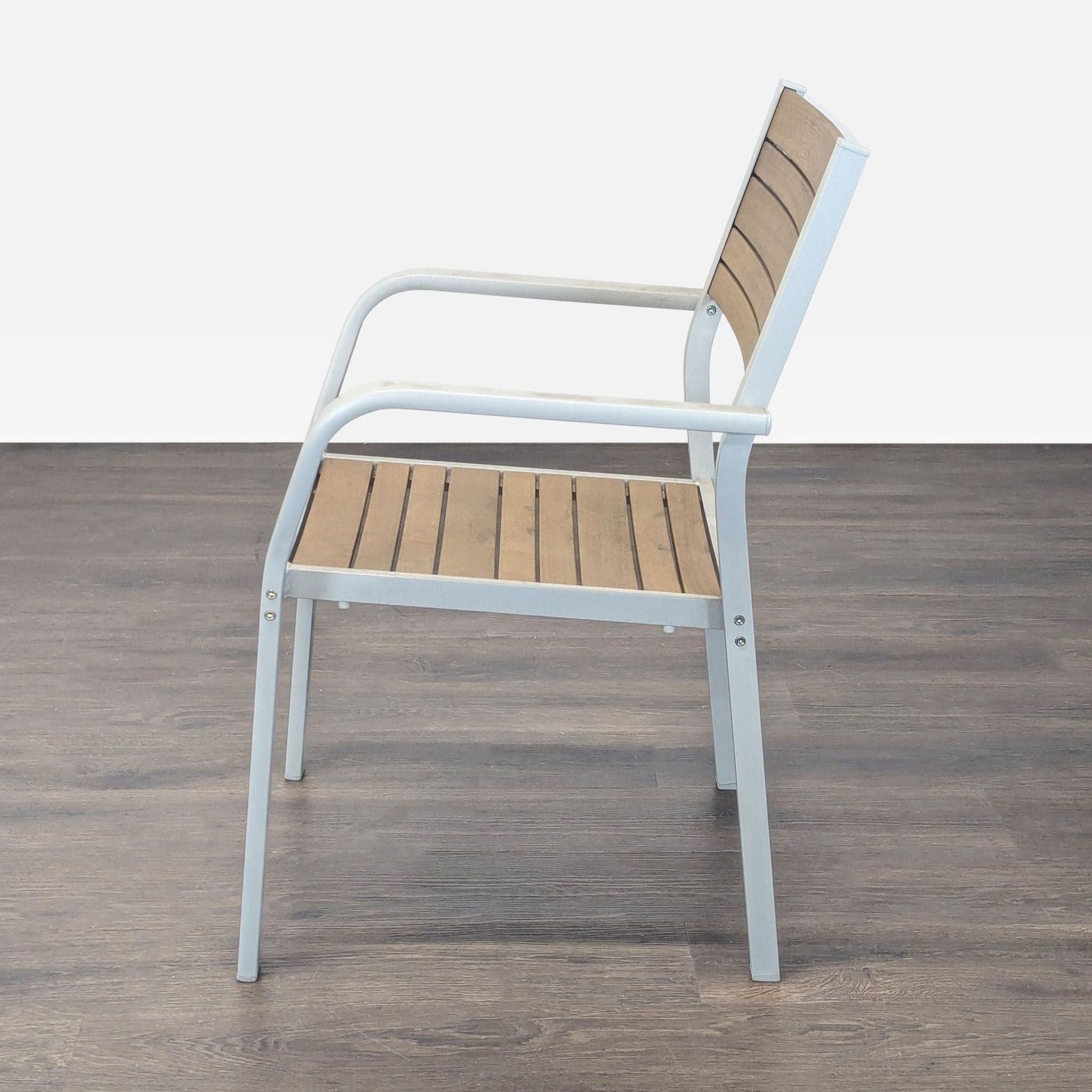 Ikea Själland Modern Outdoor/Indoor Chair with Metal Frame and Wood Panels - Thumbnail 6