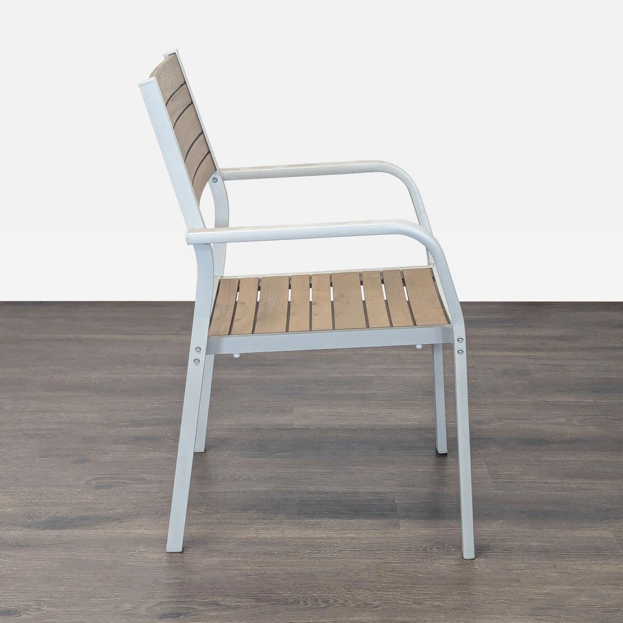 Ikea Själland Modern Outdoor/Indoor Chair with Metal Frame and Wood Panels - Thumbnail 3