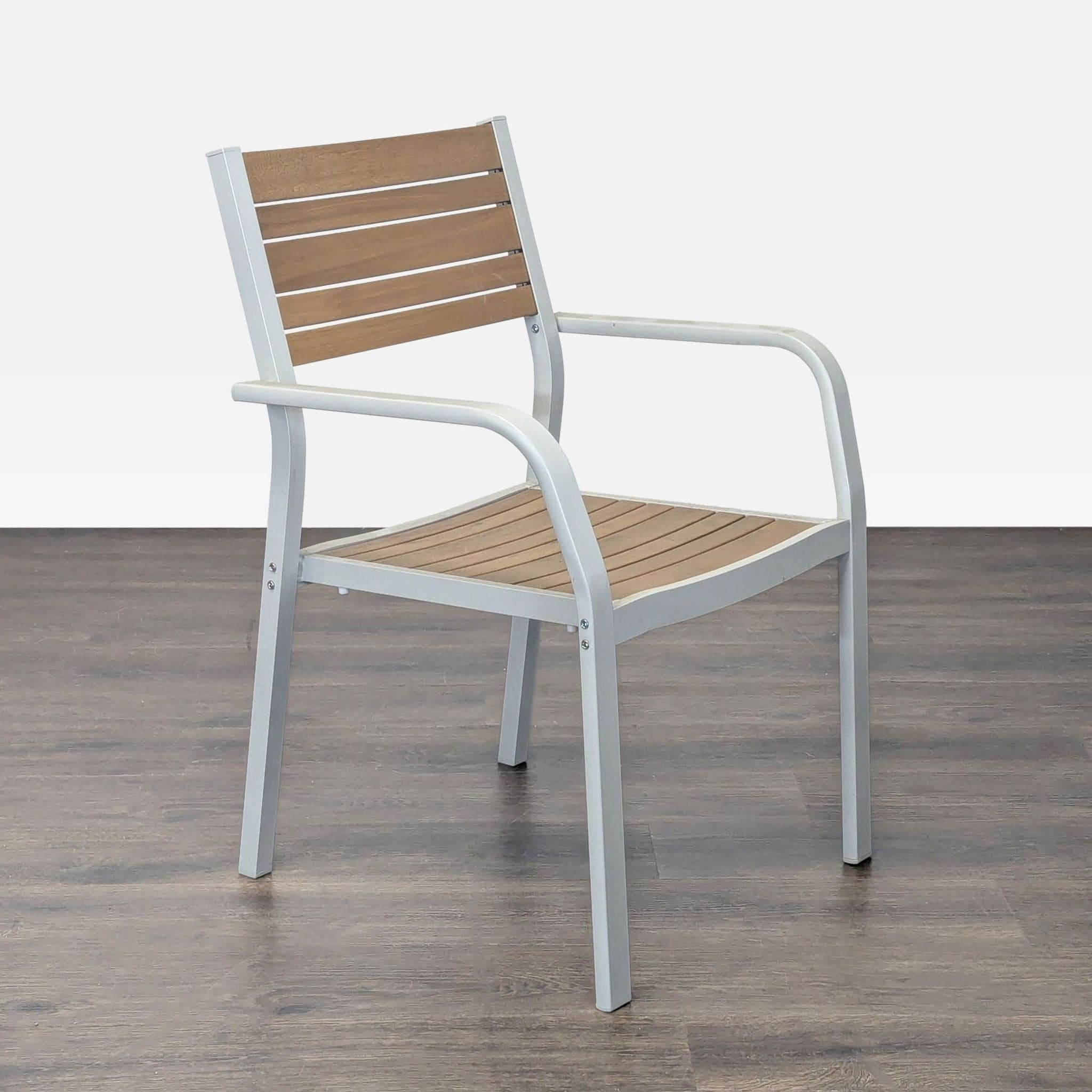 Ikea Själland Modern Outdoor/Indoor Chair with Metal Frame and Wood Panels - Thumbnail 2