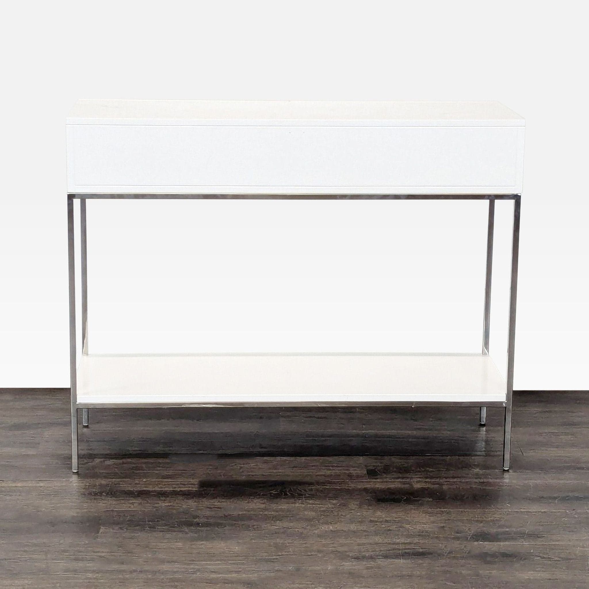 West Elm White Lacquer Storage Console - Thumbnail 4