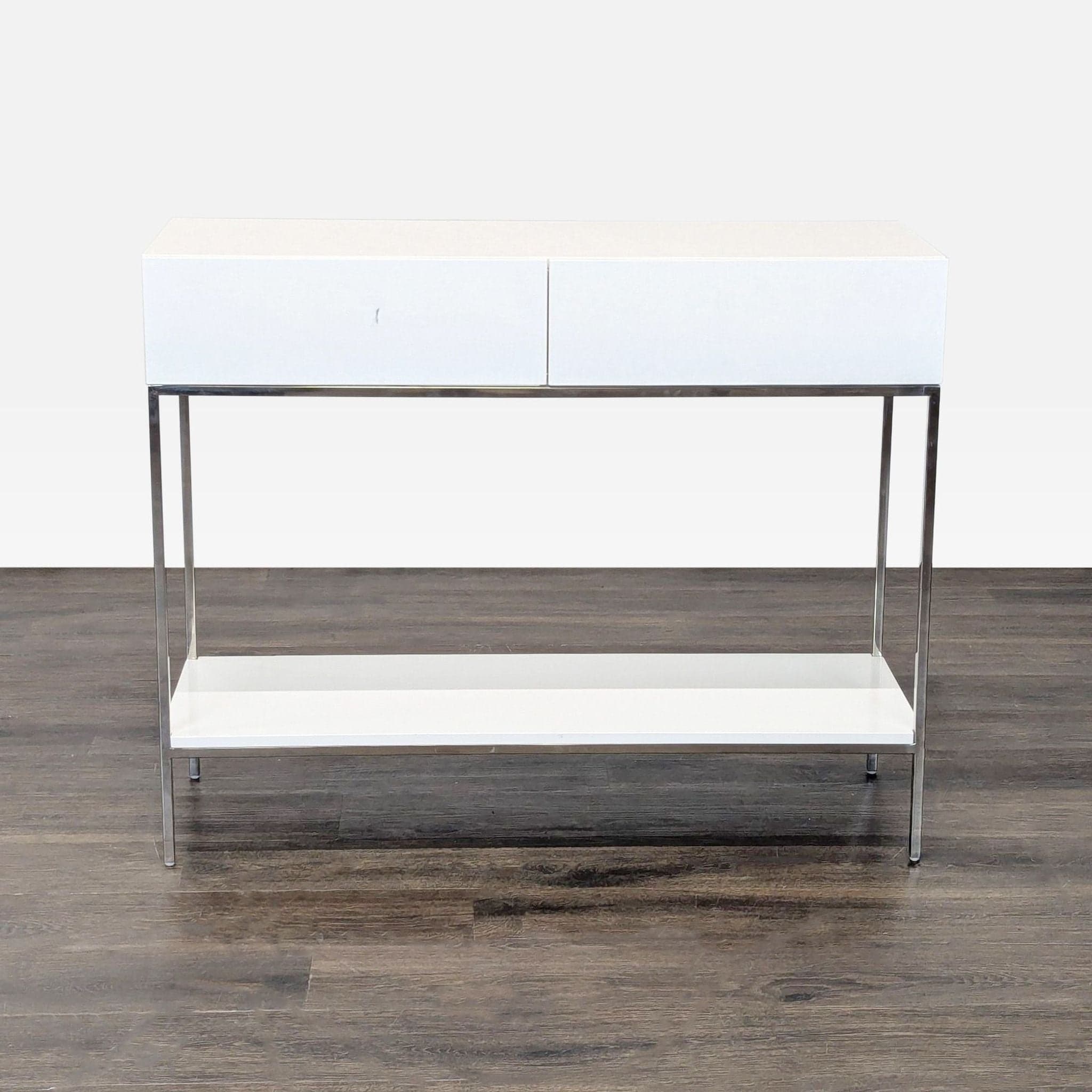 West Elm White Lacquer Storage Console - Image 1