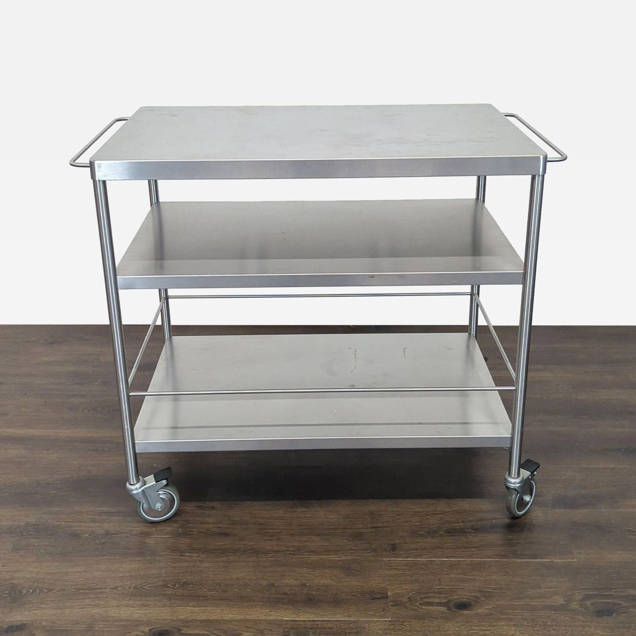 Stainless Steel Kitchen Utility Cart with Wheels and 3 Shelves - Image 1