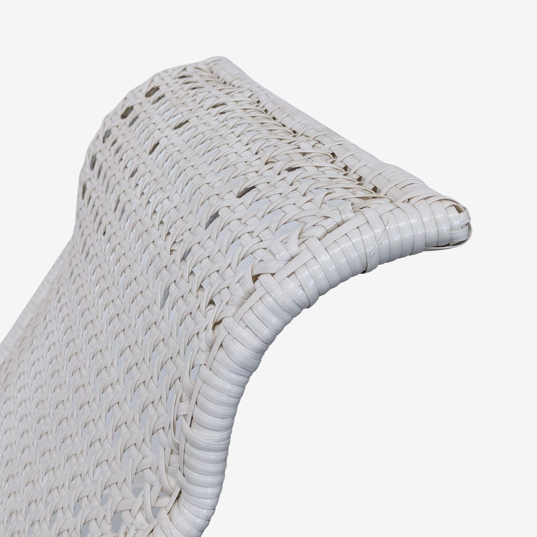 White Wicker and Metal Rocking Chair – Modern Casual Style - Thumbnail 4