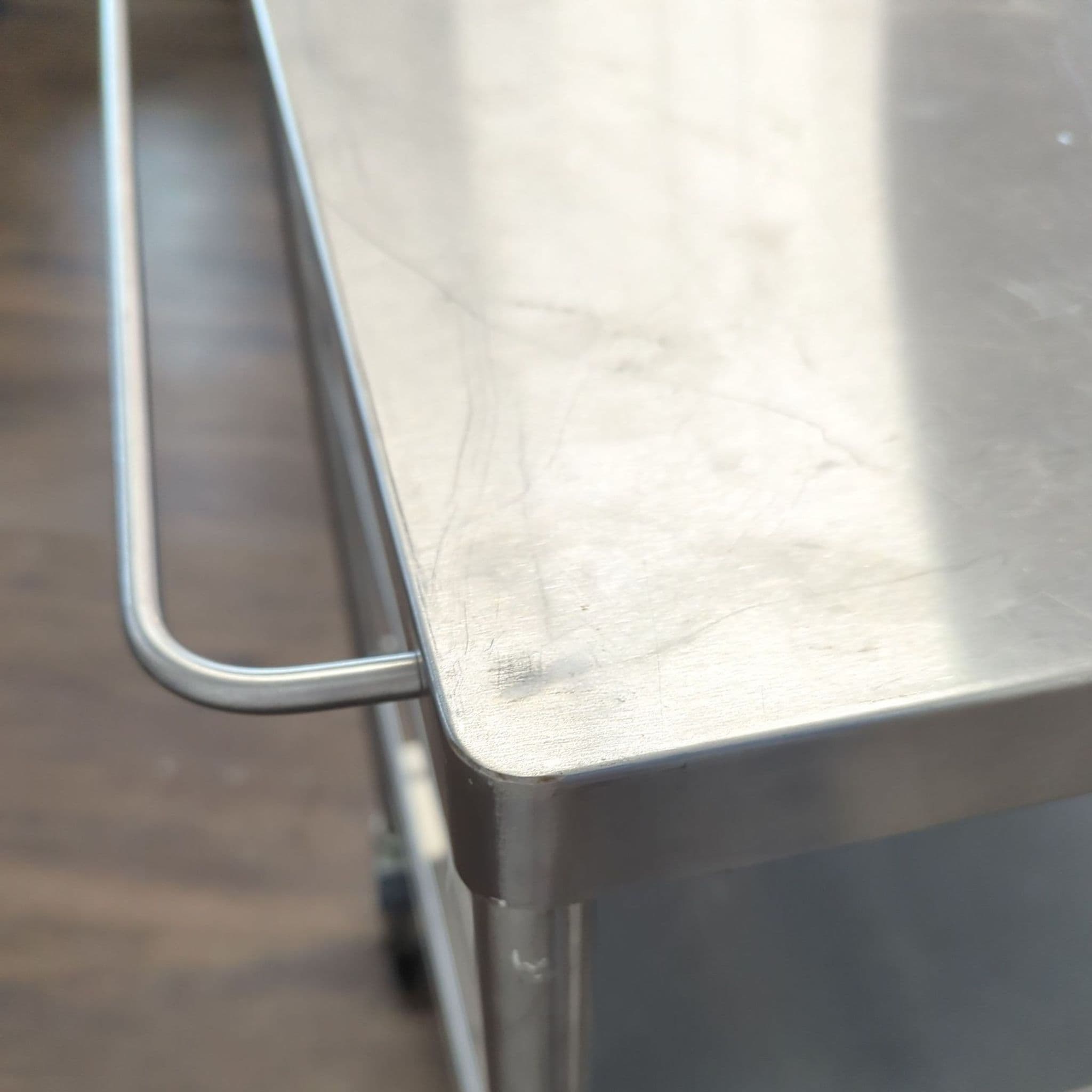 Stainless Steel Kitchen Utility Cart with Wheels and 3 Shelves - Thumbnail 6