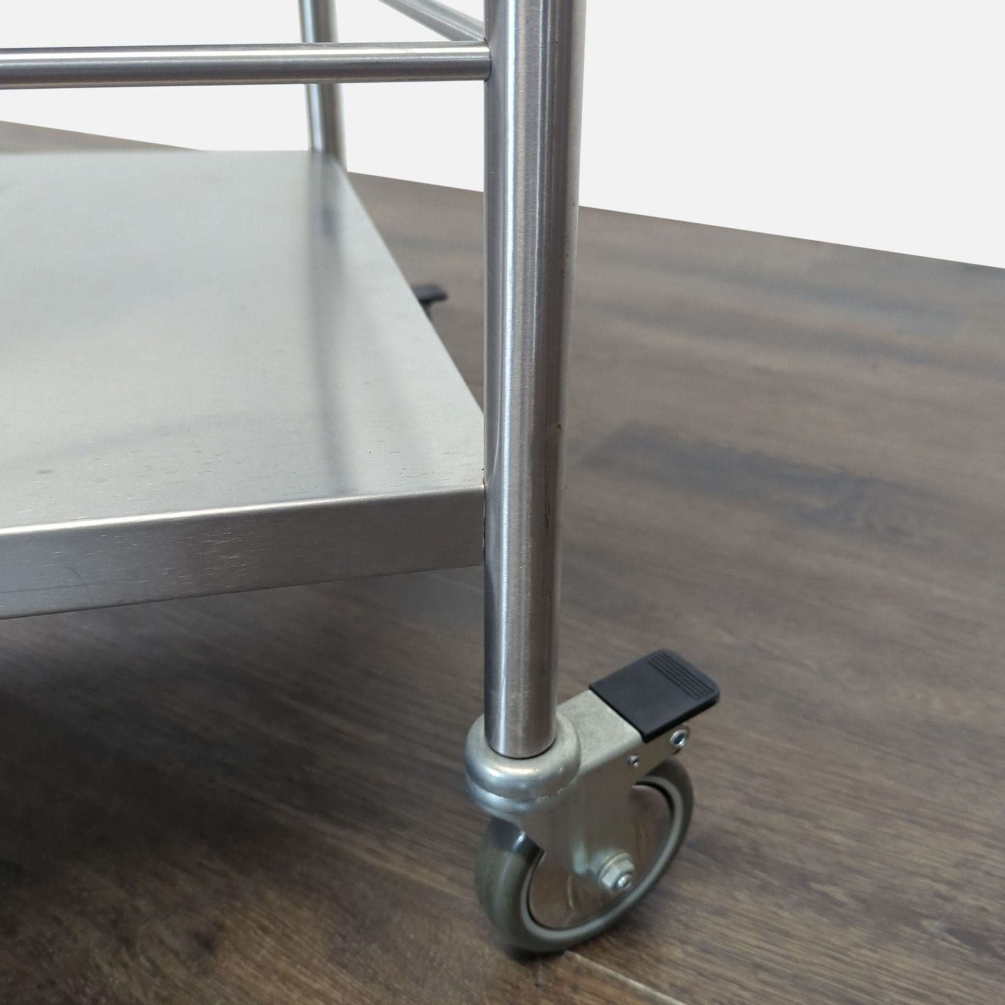 Stainless Steel Kitchen Utility Cart with Wheels and 3 Shelves - Thumbnail 4