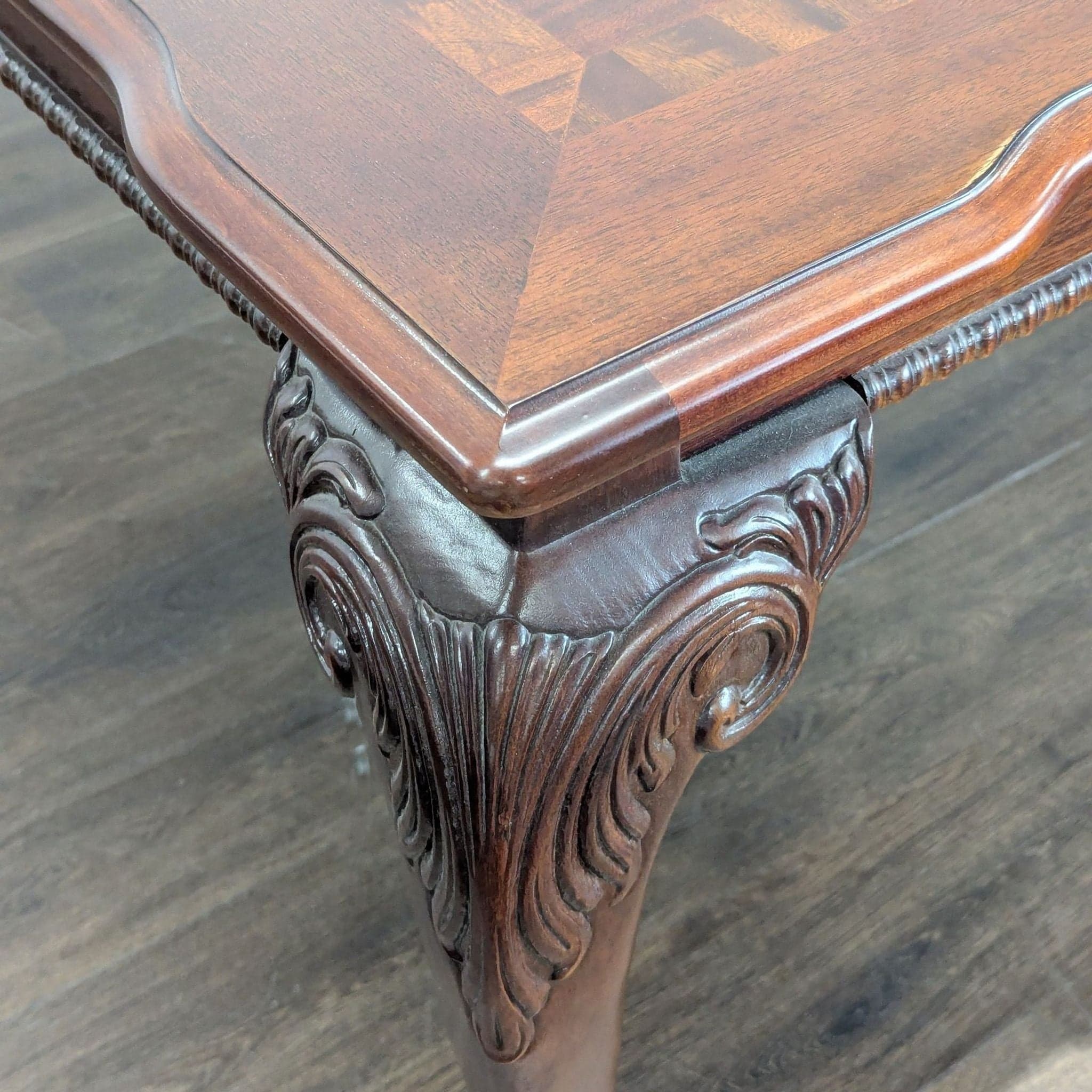Elegant 9-Piece Mahogany Dining Set with Upholstered Chairs - Thumbnail 10