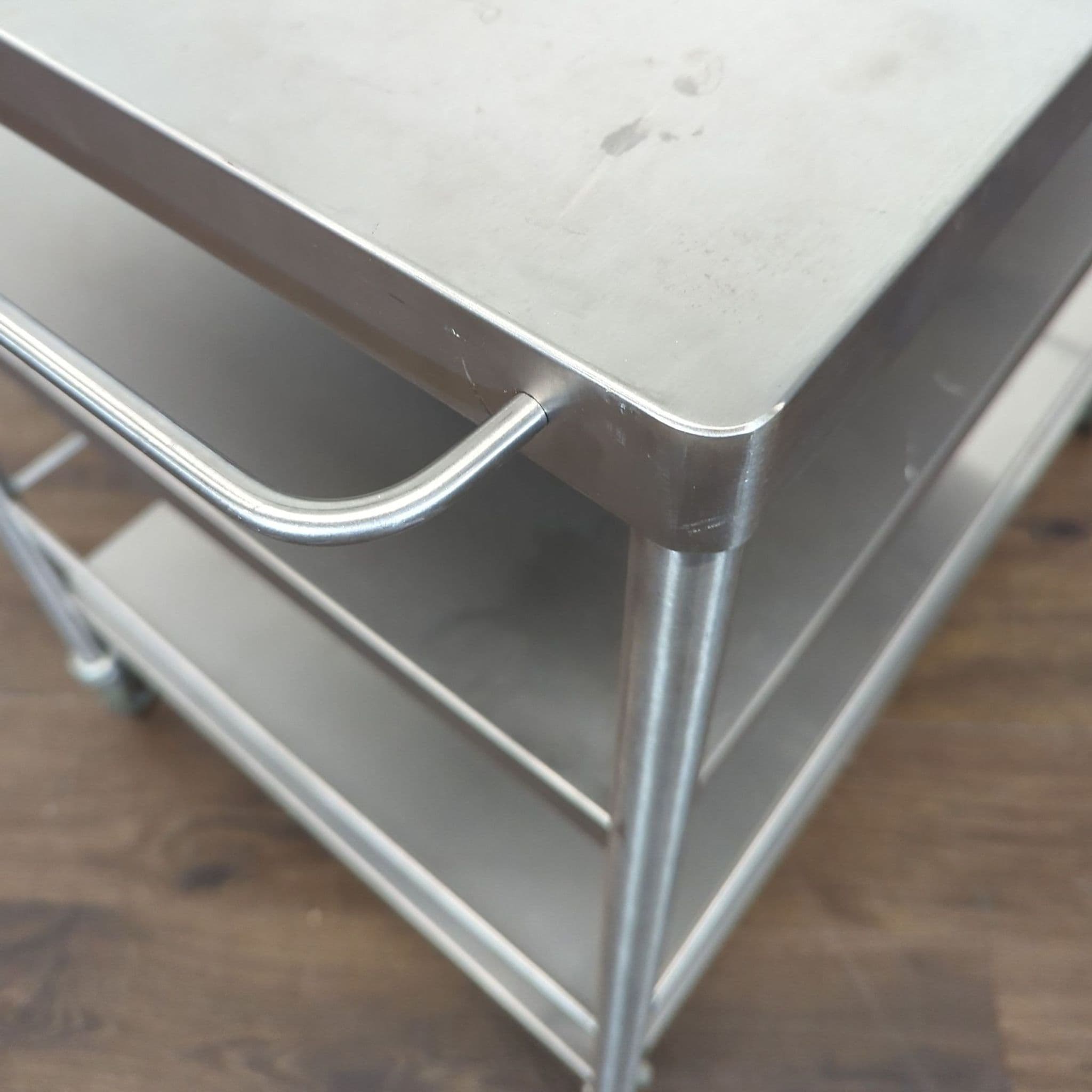 Stainless Steel Kitchen Utility Cart with Wheels and 3 Shelves - Thumbnail 3
