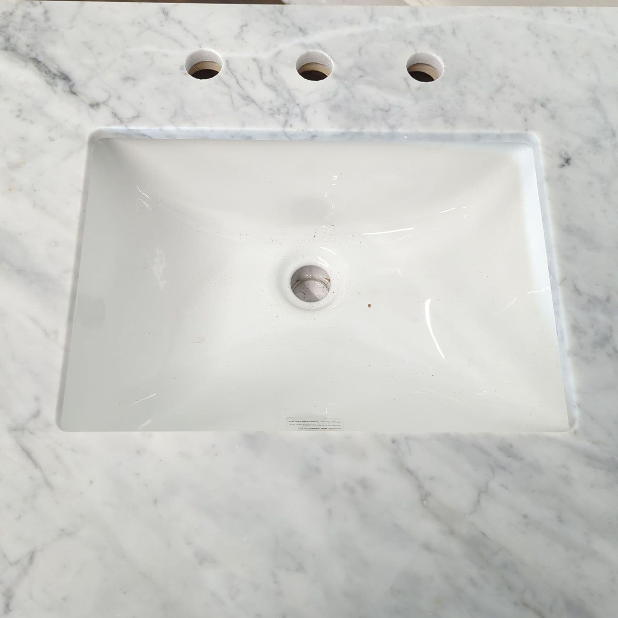 Highbury Furnishings Havana 60” Double Sink Vanity with Marble Top and Storage - Thumbnail 3