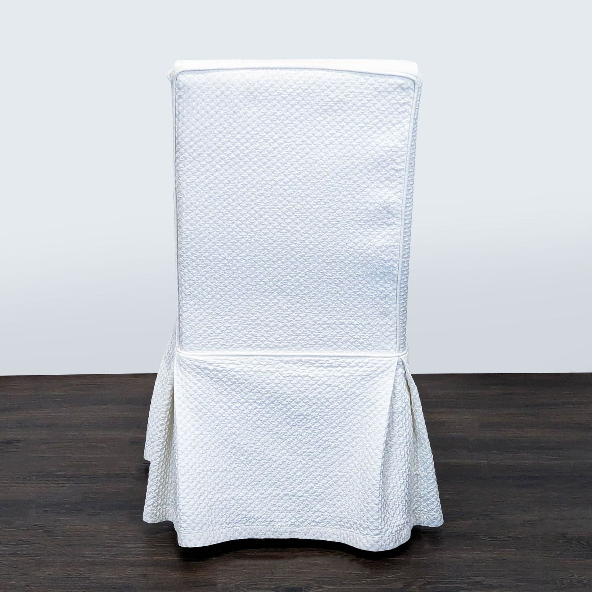 Pottery Barn Slipcovered Parsons Dining Chair on Wheels - Thumbnail 4