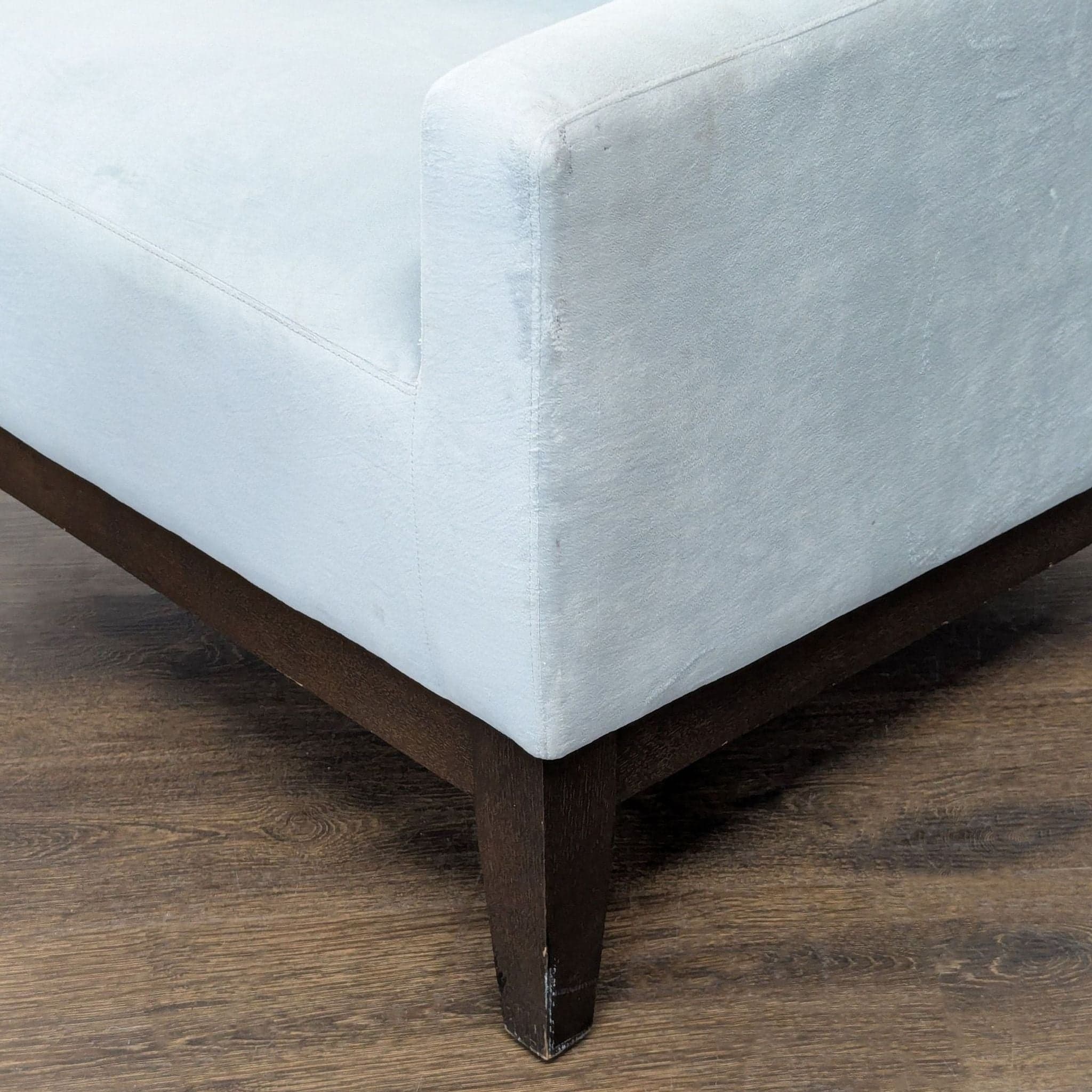 West Elm Gray Lounge Chair with Dark Wood Legs - Thumbnail 5