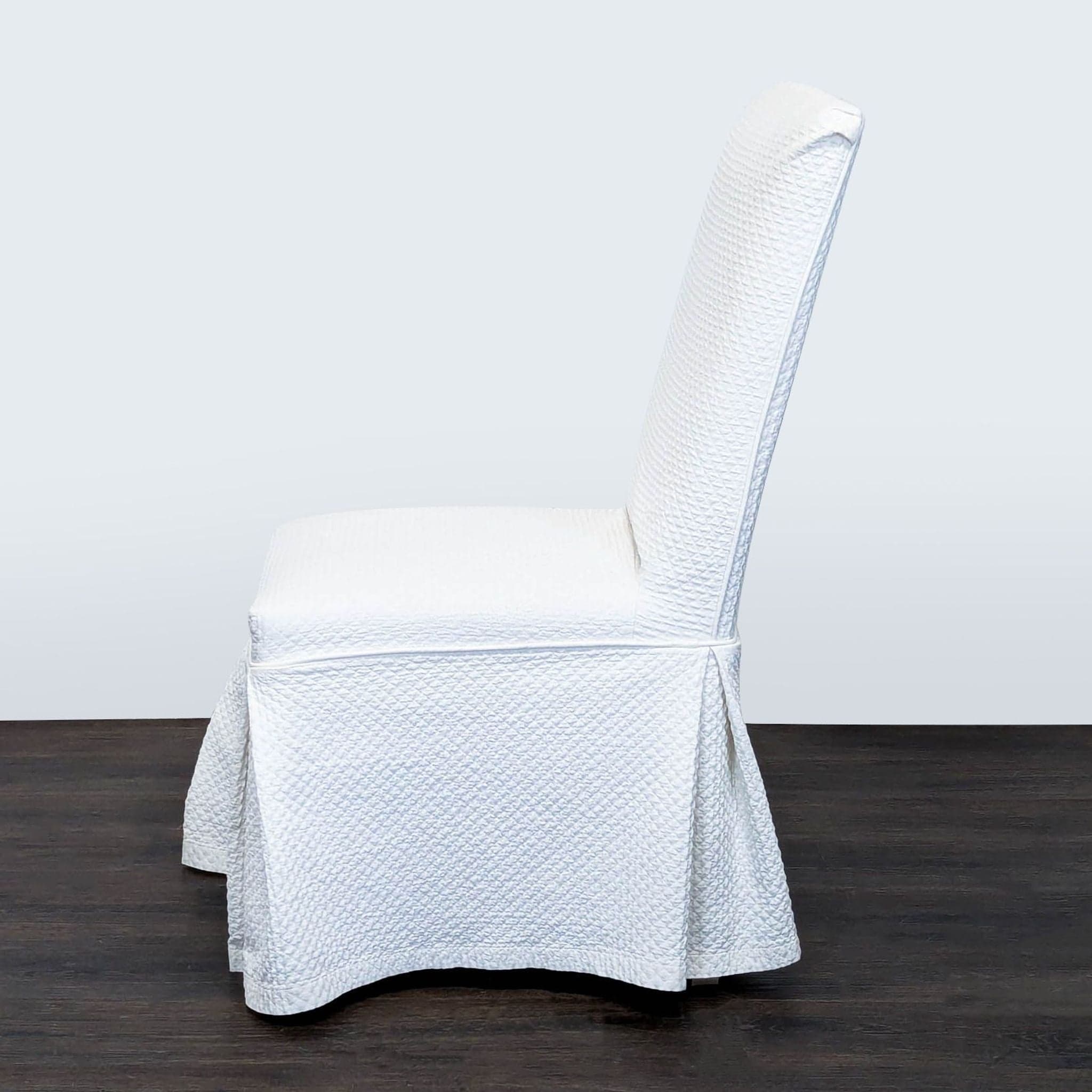 Pottery Barn Slipcovered Parsons Dining Chair on Wheels - Thumbnail 5
