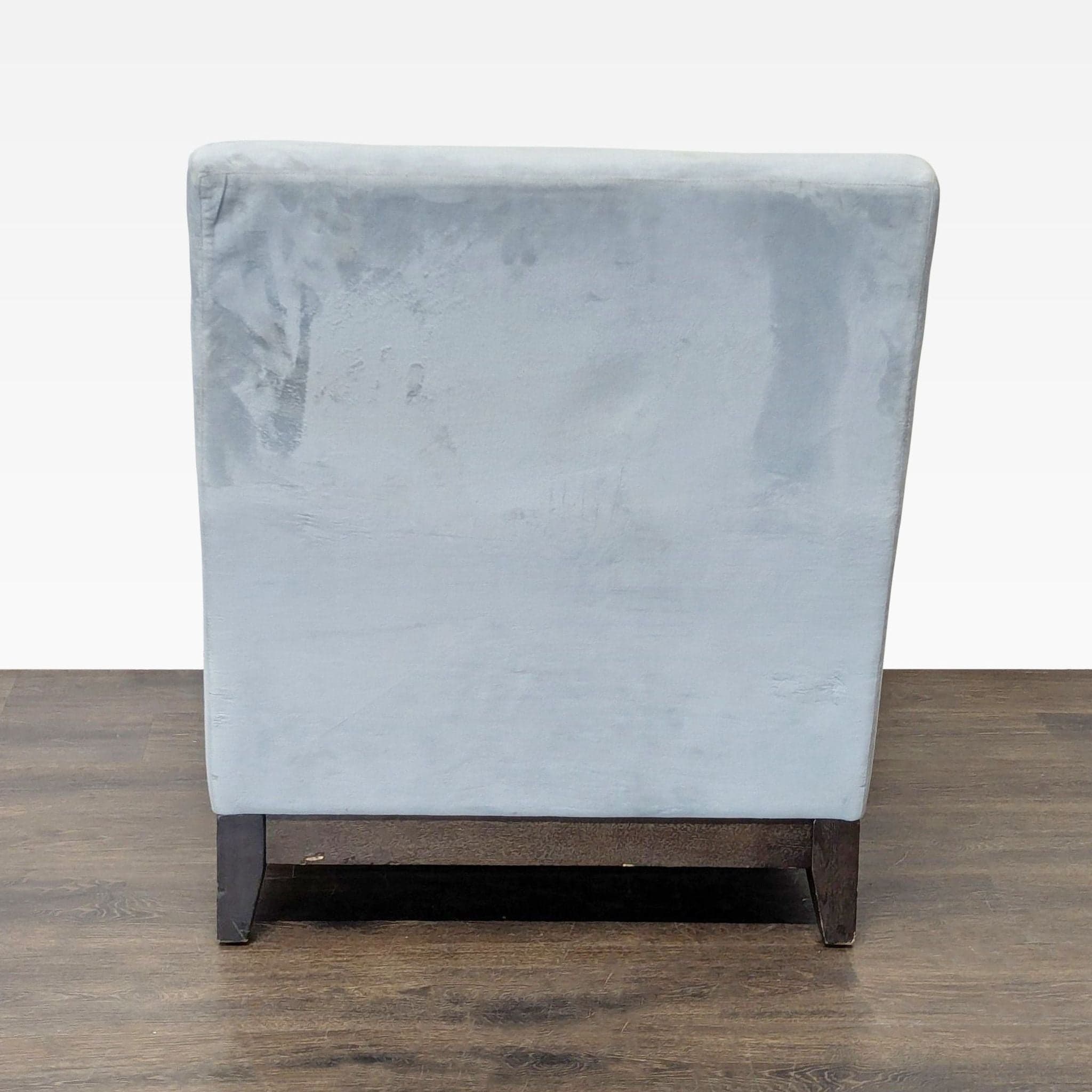 West Elm Gray Lounge Chair with Dark Wood Legs - Thumbnail 8