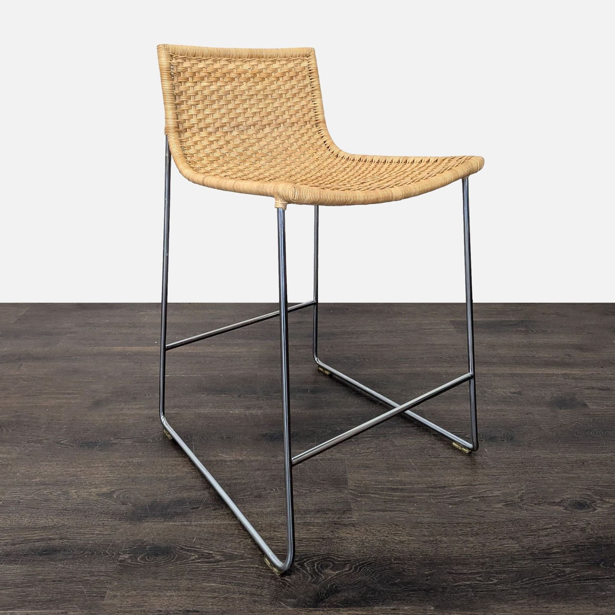 Set of Three Rattan Woven Counter/Bar Stools - Thumbnail 7