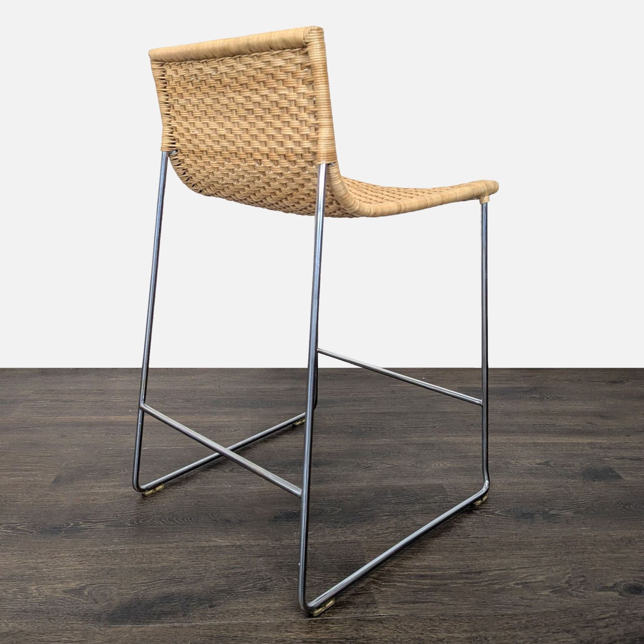 Set of Three Rattan Woven Counter/Bar Stools - Thumbnail 9
