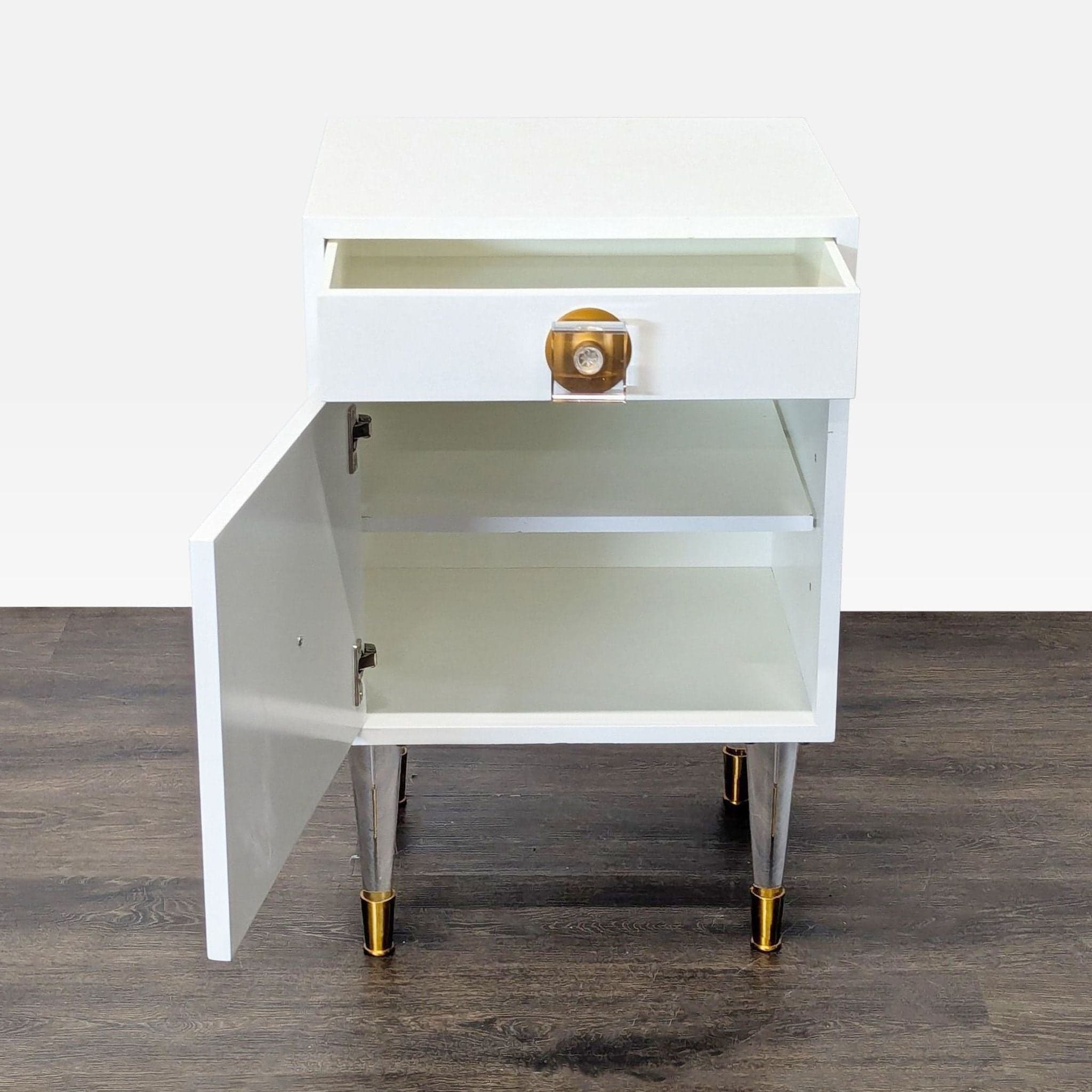 Nightstand with One Drawer and Cabinet - Thumbnail 10
