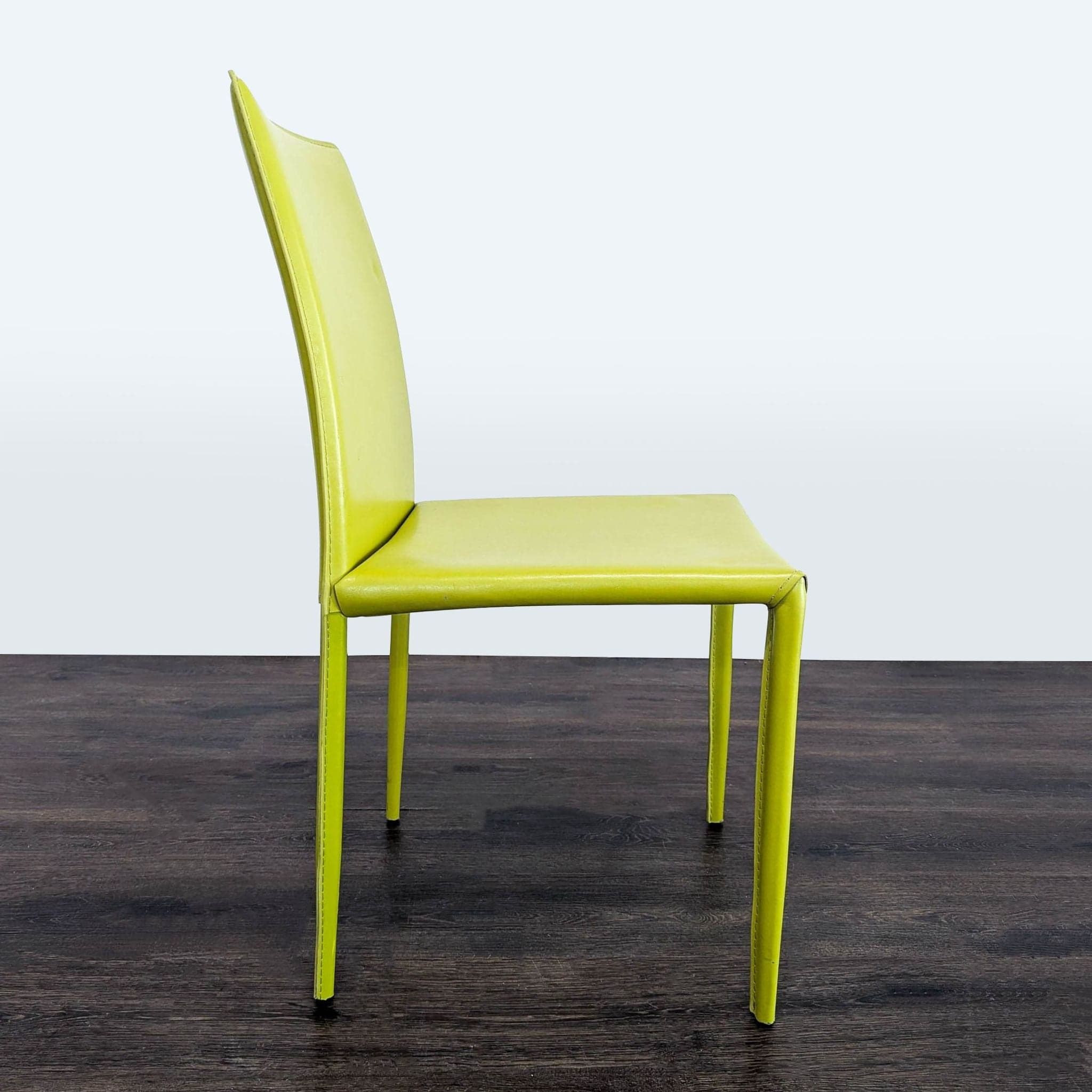 Set of Six Leather Dining Chairs - Thumbnail 4
