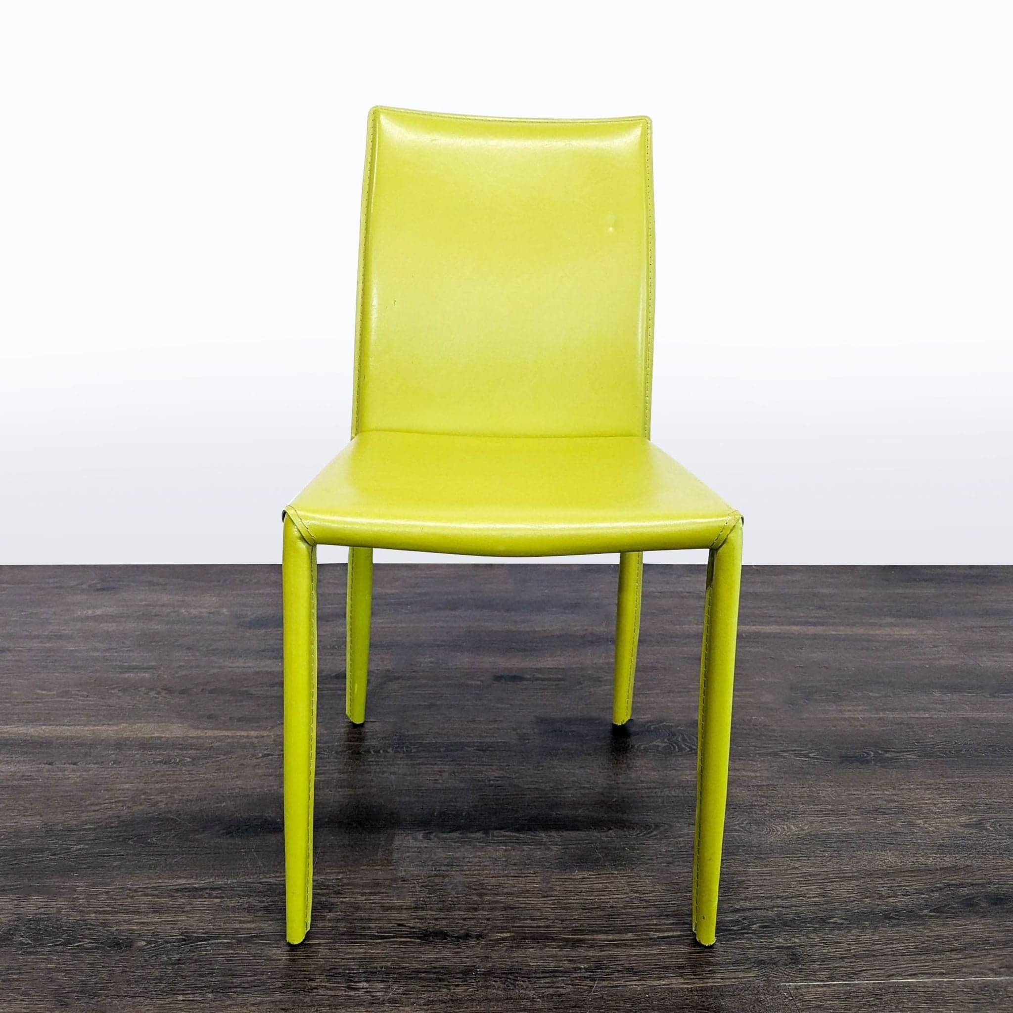 Set of Six Leather Dining Chairs - Thumbnail 2