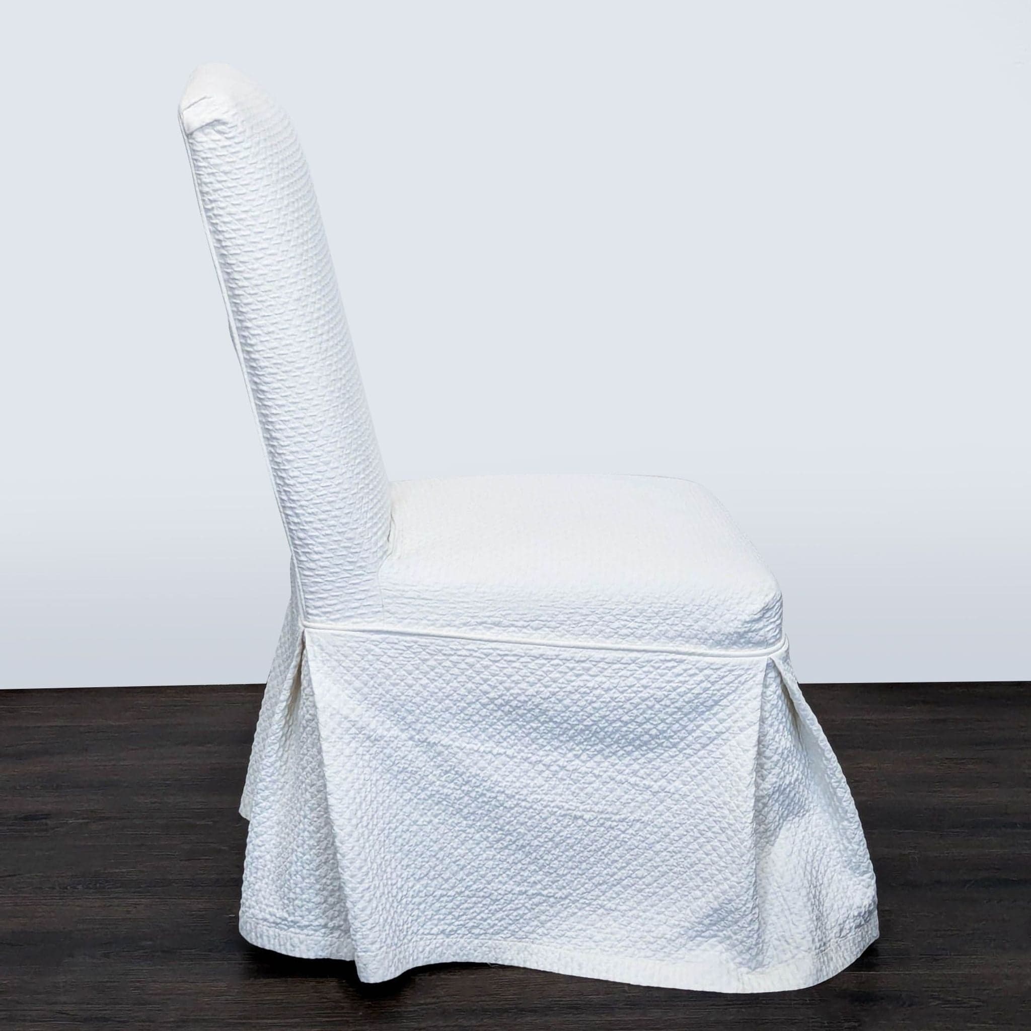 Pottery Barn Slipcovered Parsons Dining Chair on Wheels - Thumbnail 3