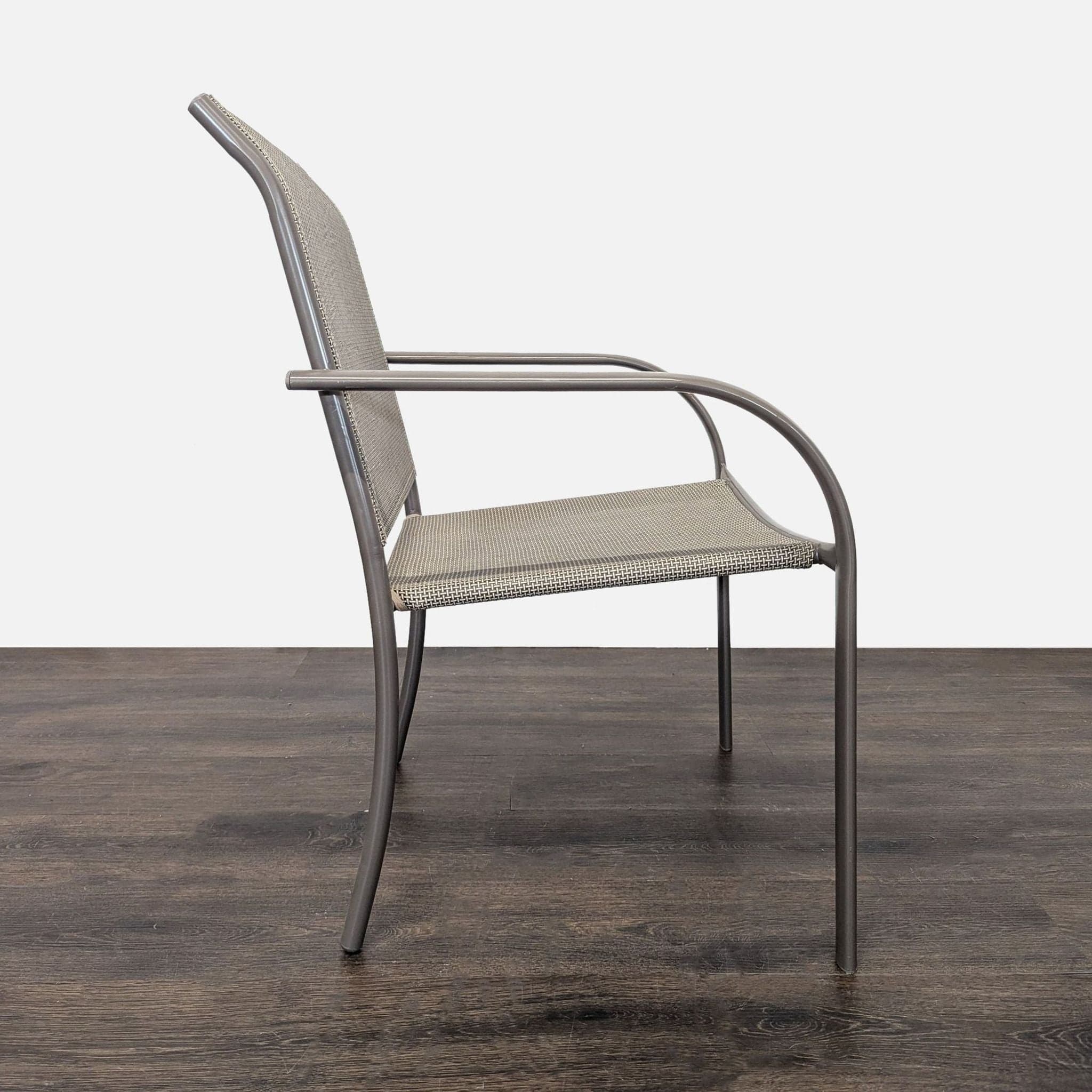 Set of 6 Modern Outdoor Chairs with Armrests - Thumbnail 6