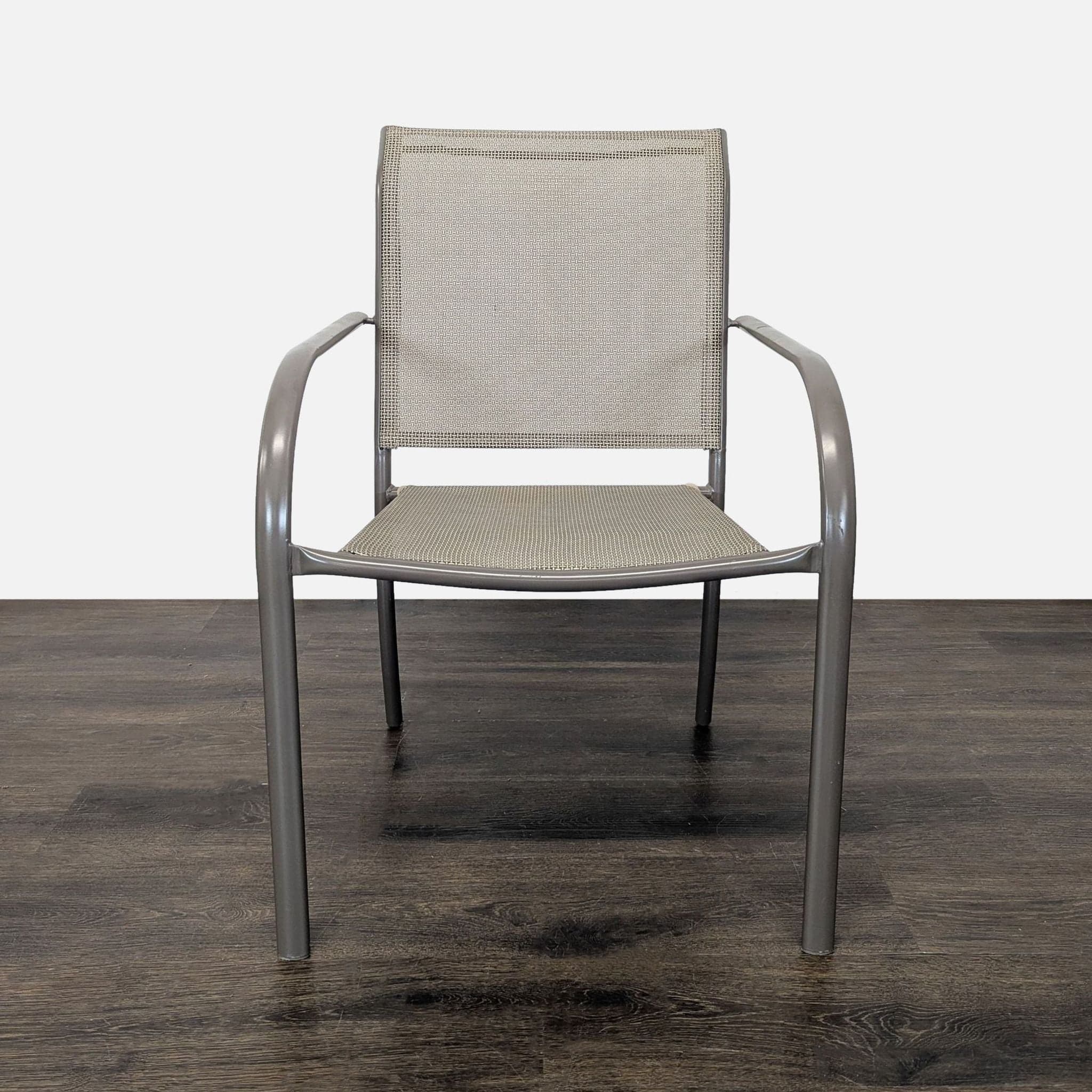 Set of 6 Modern Outdoor Chairs with Armrests - Thumbnail 2