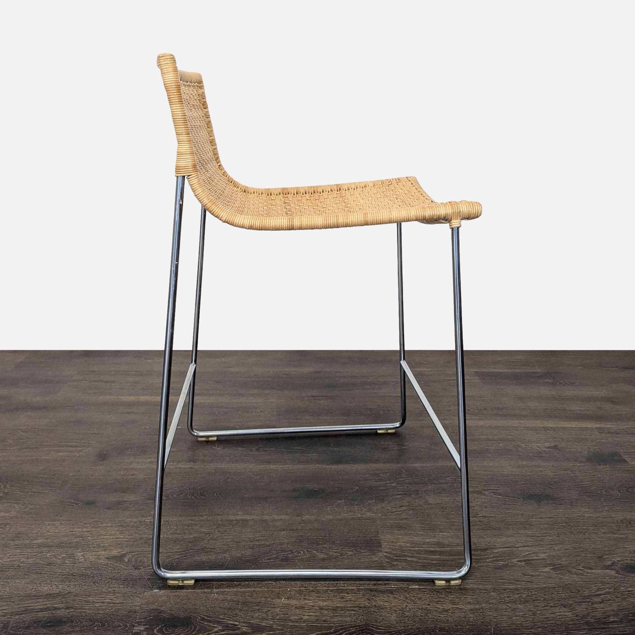 Set of Three Rattan Woven Counter/Bar Stools - Thumbnail 8